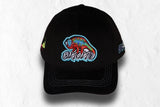 Black corduroy snapback hat
