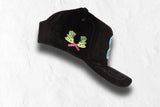 Black corduroy snapback hat