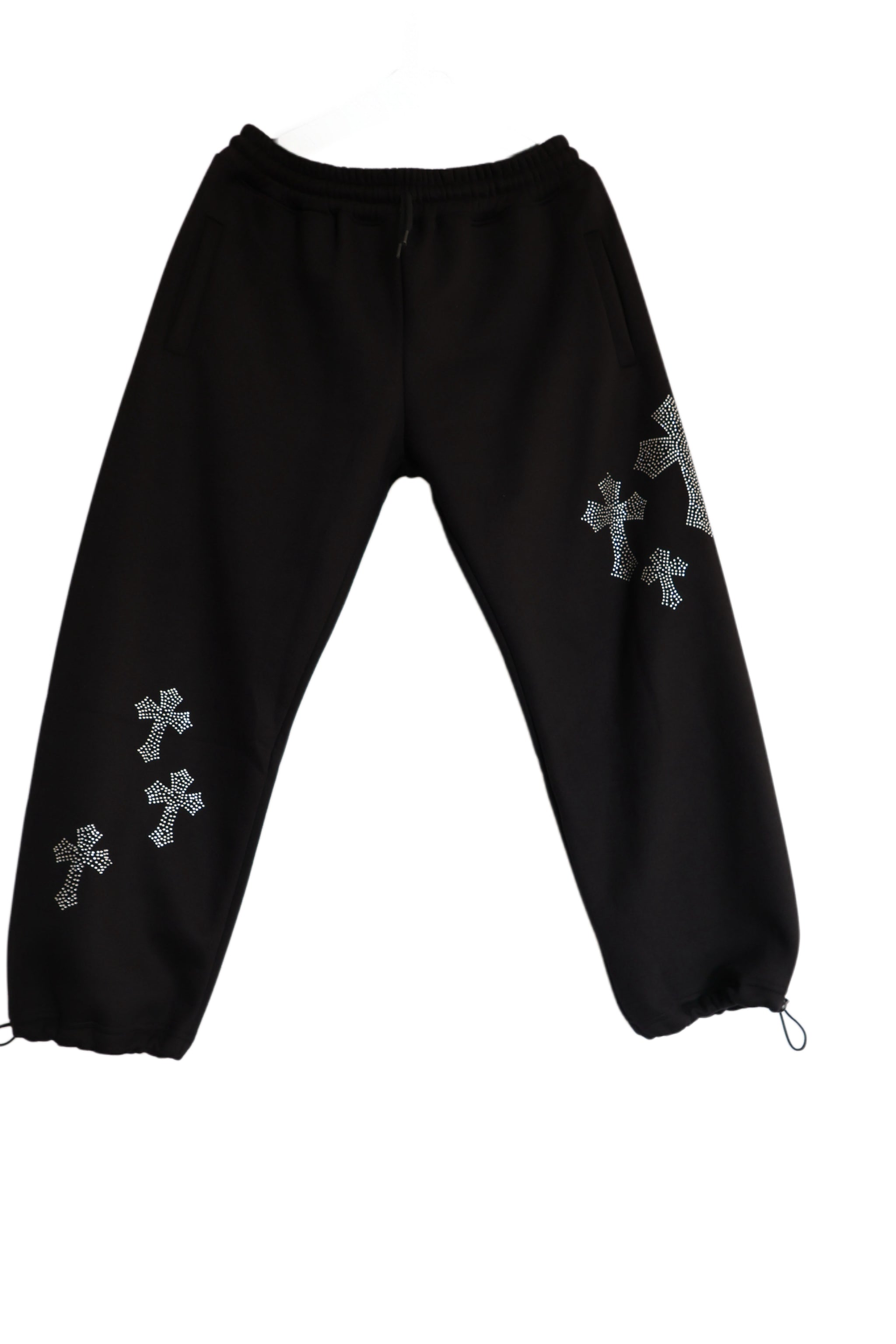 Black embossed jumpsuit.