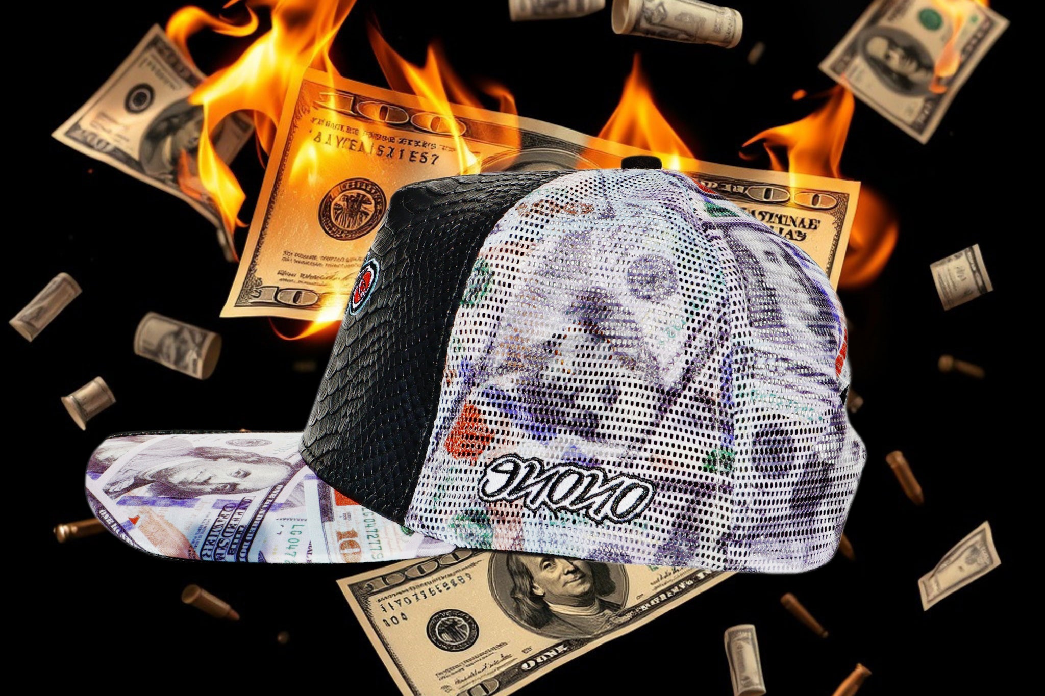 Snapback trucker hat.