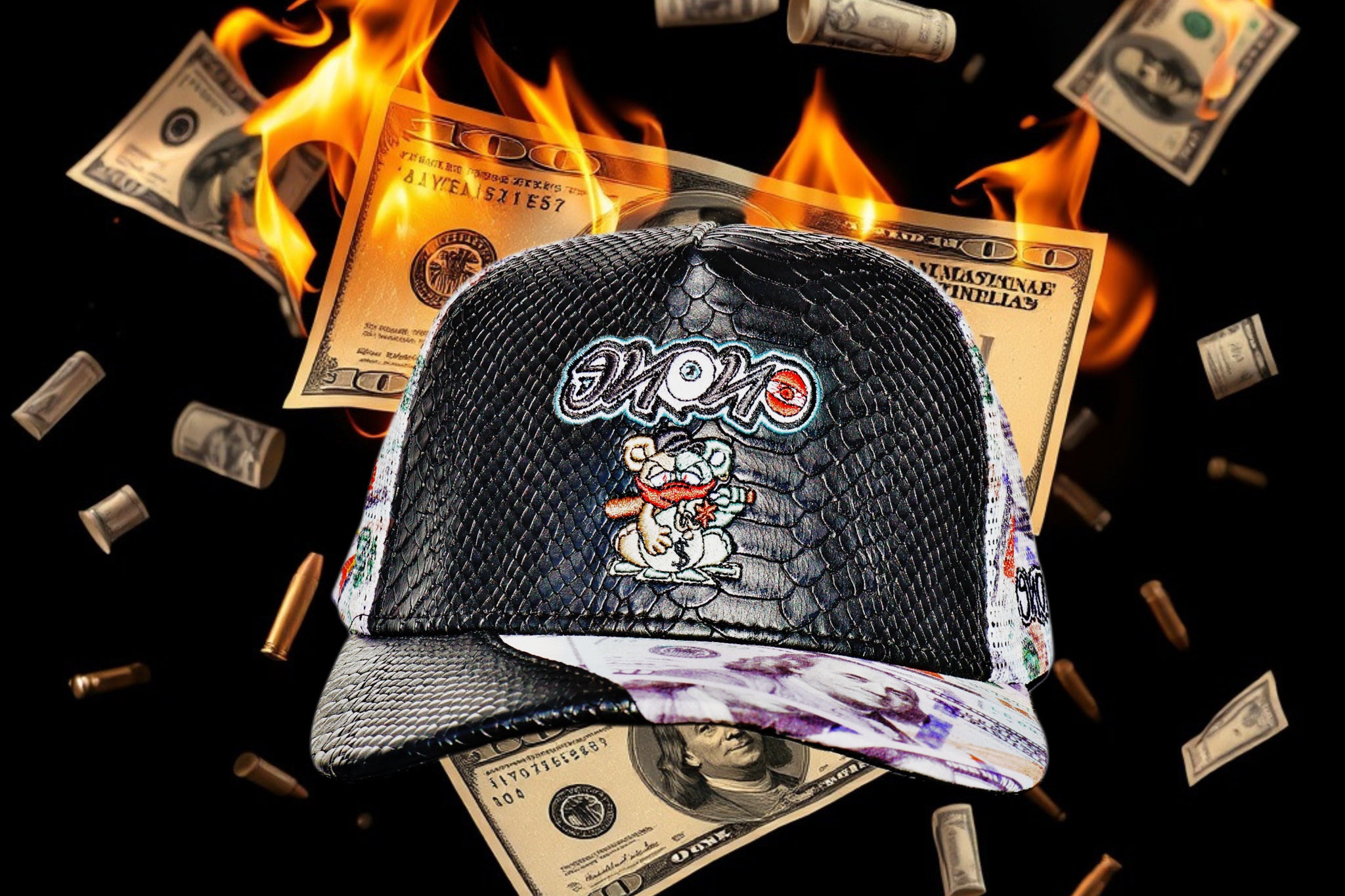 Snapback trucker hat.