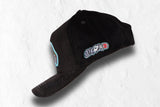 Black corduroy snapback hat