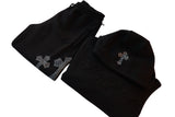 Black embossed jumpsuit.
