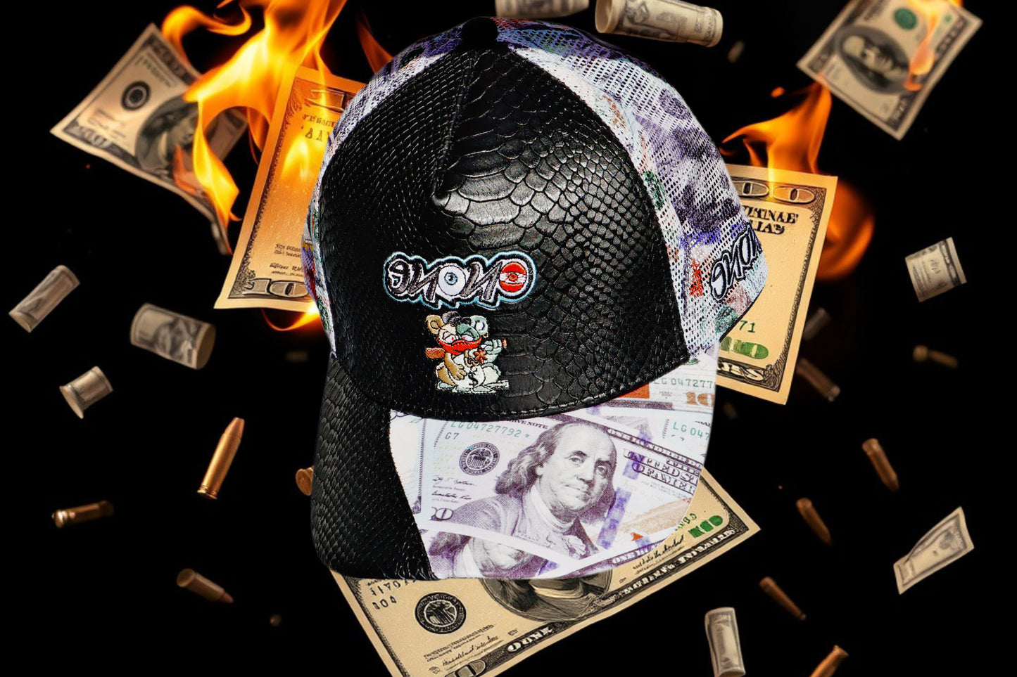 Snapback trucker hat.