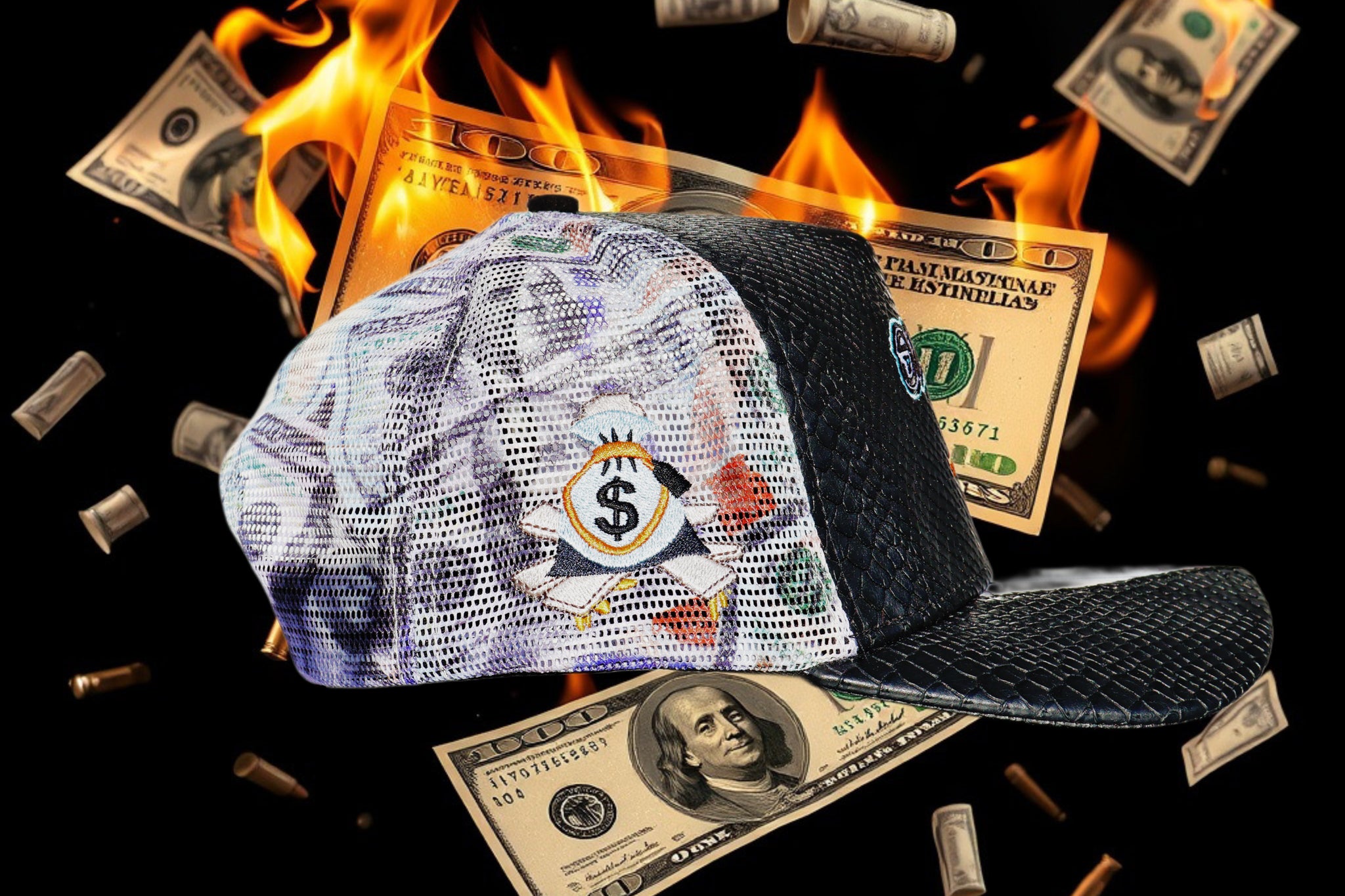 Snapback trucker hat.
